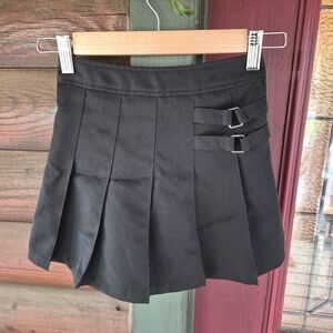 Black Pleated Mini Skirt
